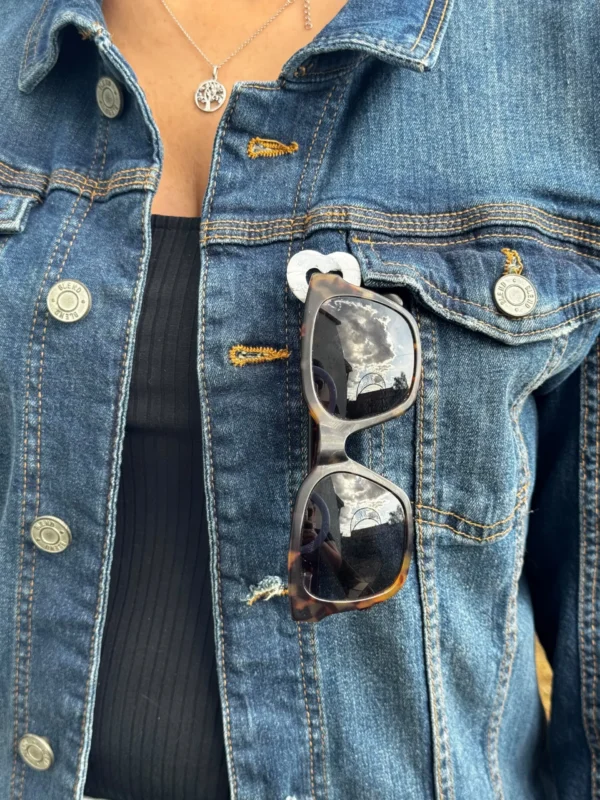 Porte-lunettes cœur blanc