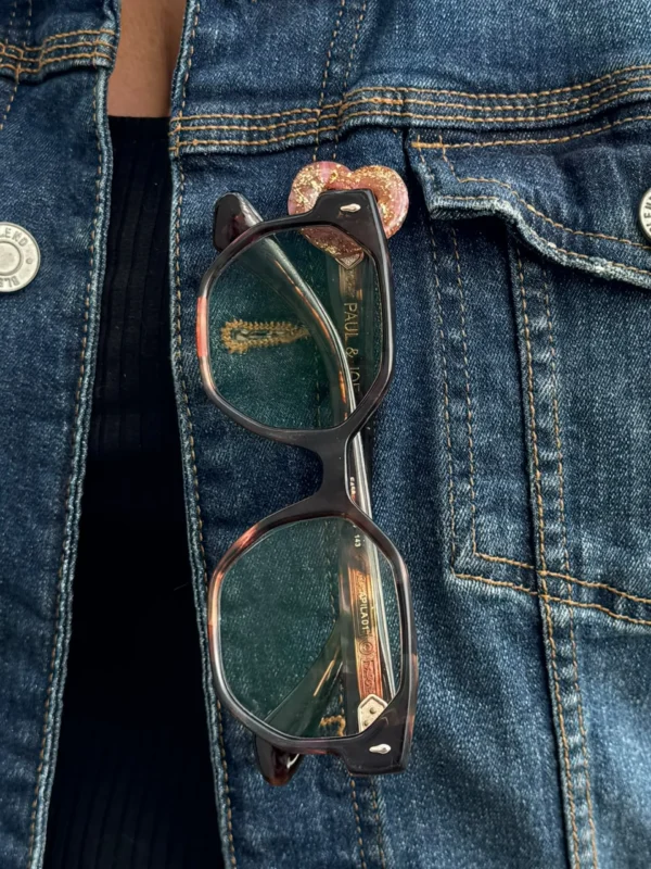 Porte-lunettes cœur rose