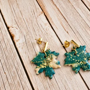 Feuille d'automne émeraude, version dorée